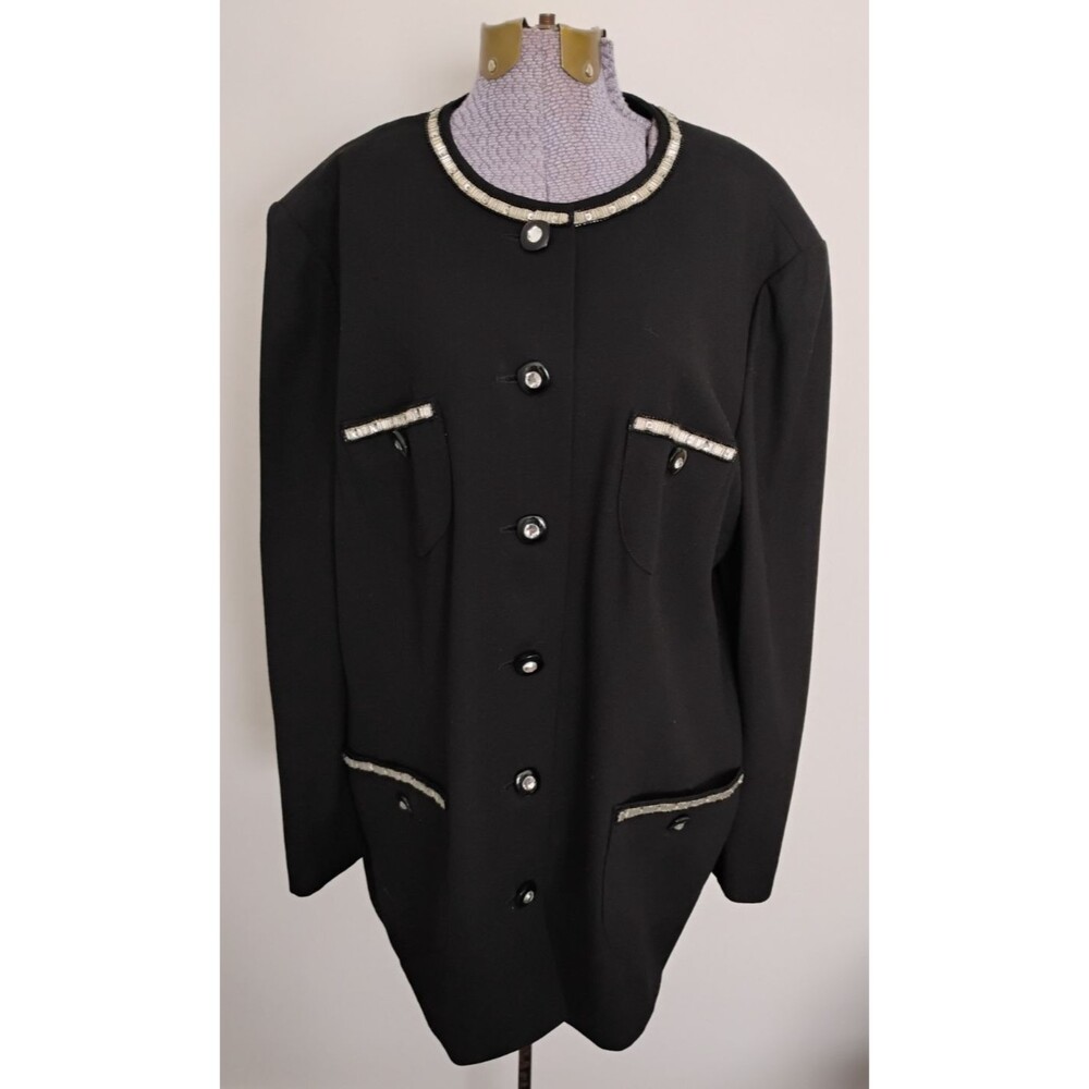Louis Feraud Vintage Wool Blend Blazer Jacket Ladies Sz 16 Formal Business